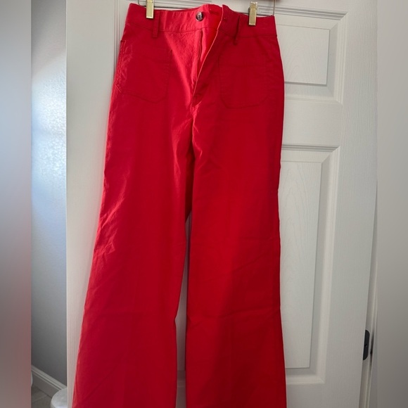 J. Crew raspberry sherbert Wide-Leg Pants High-Waisted - Picture 4 of 6